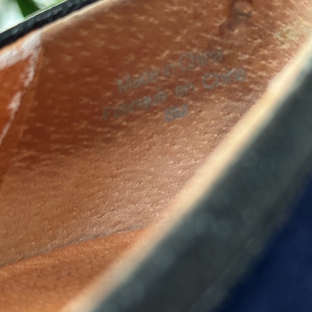 Anthropologie Navy Blue & Brown Suede Leather Penny Loafers - Picture 10 of 10